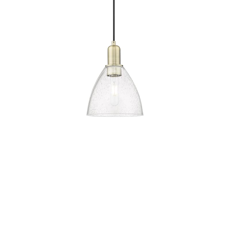 Innovations Lighting 716-1P-11-8 Bristol Pendant Bristol 8" Wide Mini - Antique Brass / Seedy