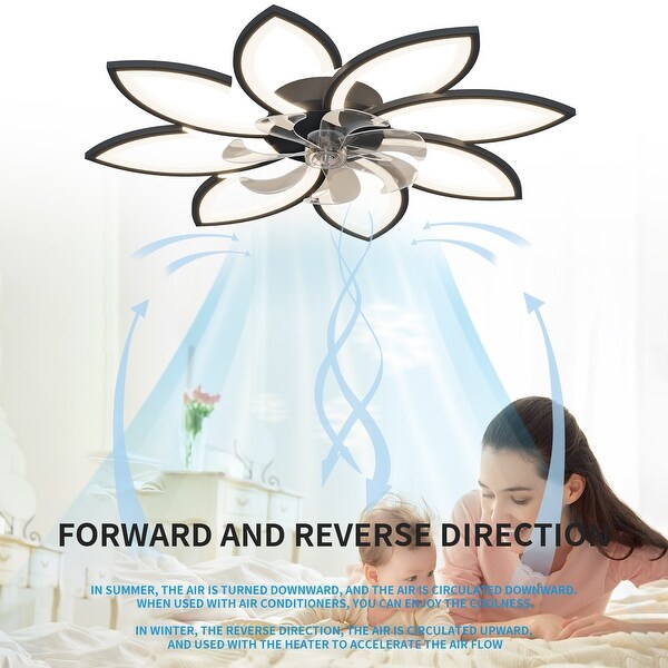 LunaDrift 35in. Modern Sunflower 6-Speed Low Profile Ceiling Fan