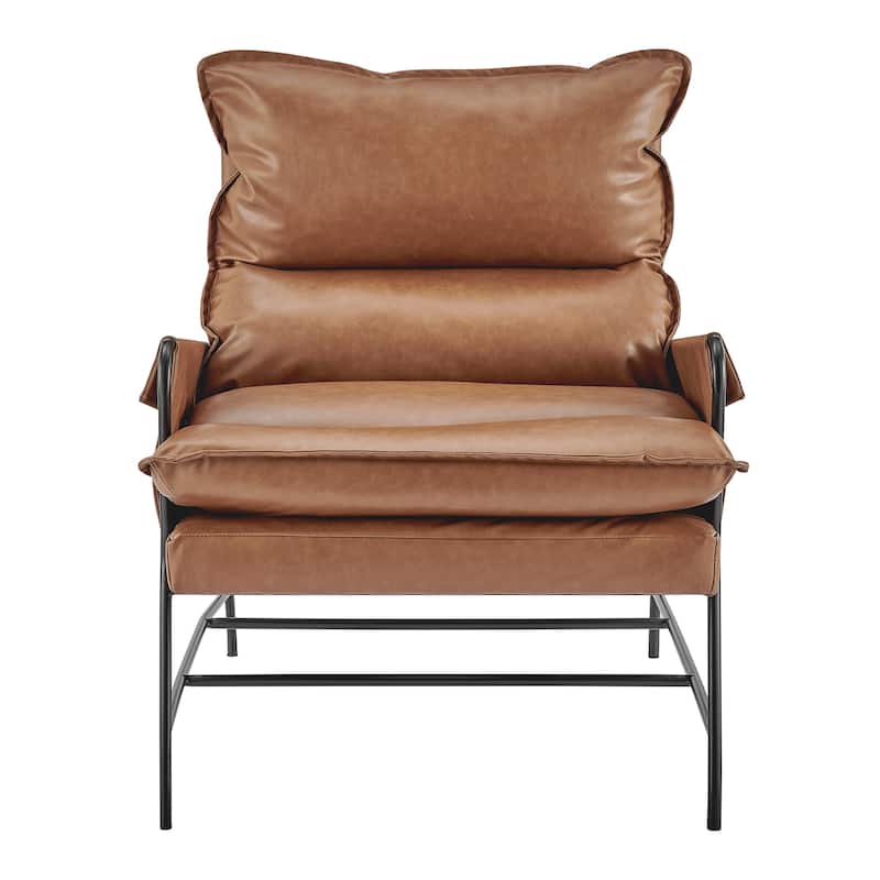 NPD Furniture Thierry Faux Leather Accent Arm Chair