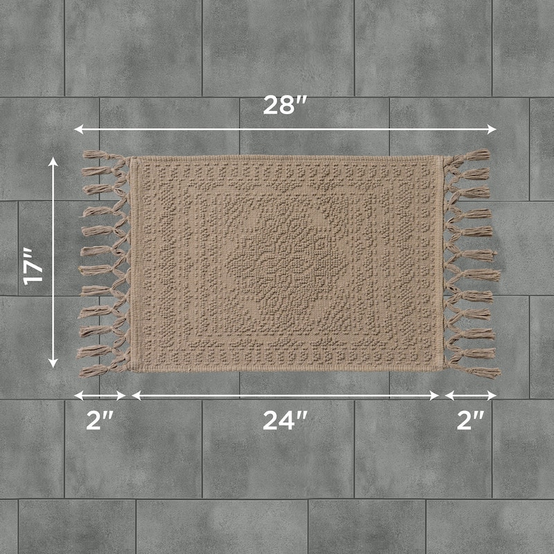 French Connection Nellore Fringe Cotton Bath Rug