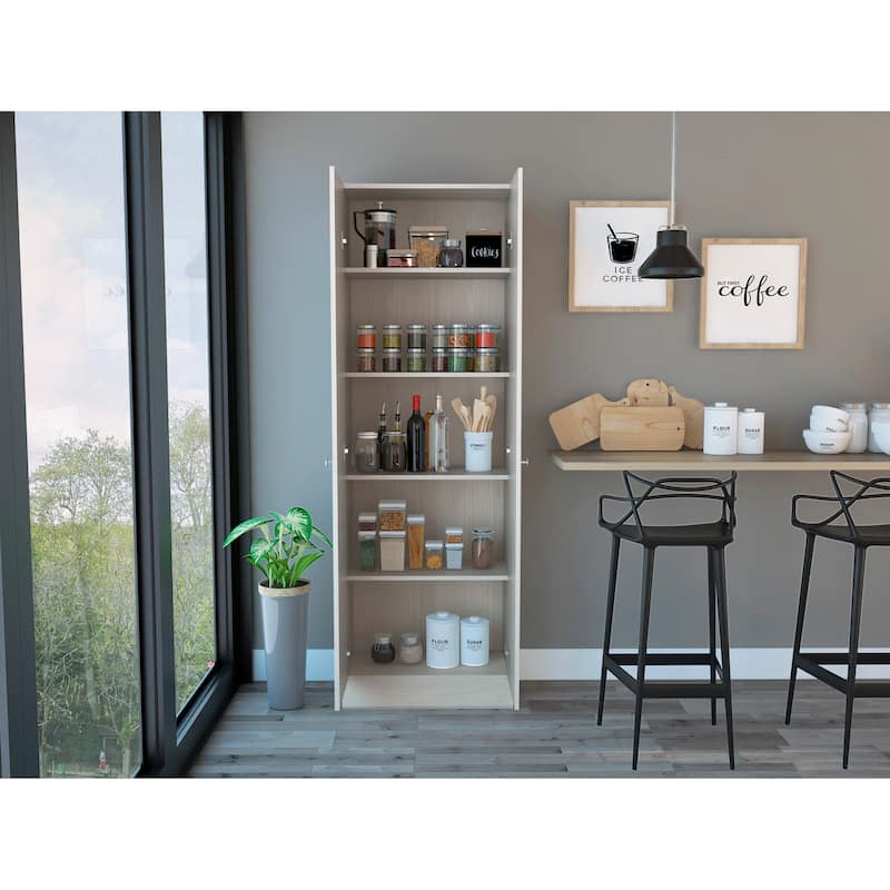 Multistorage Pantry Cabinet, Five Shelves, Double Door Cabinet