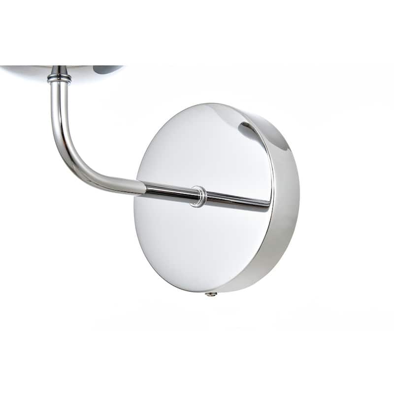 Genis 1 Light Black and Clear Bath Sconce