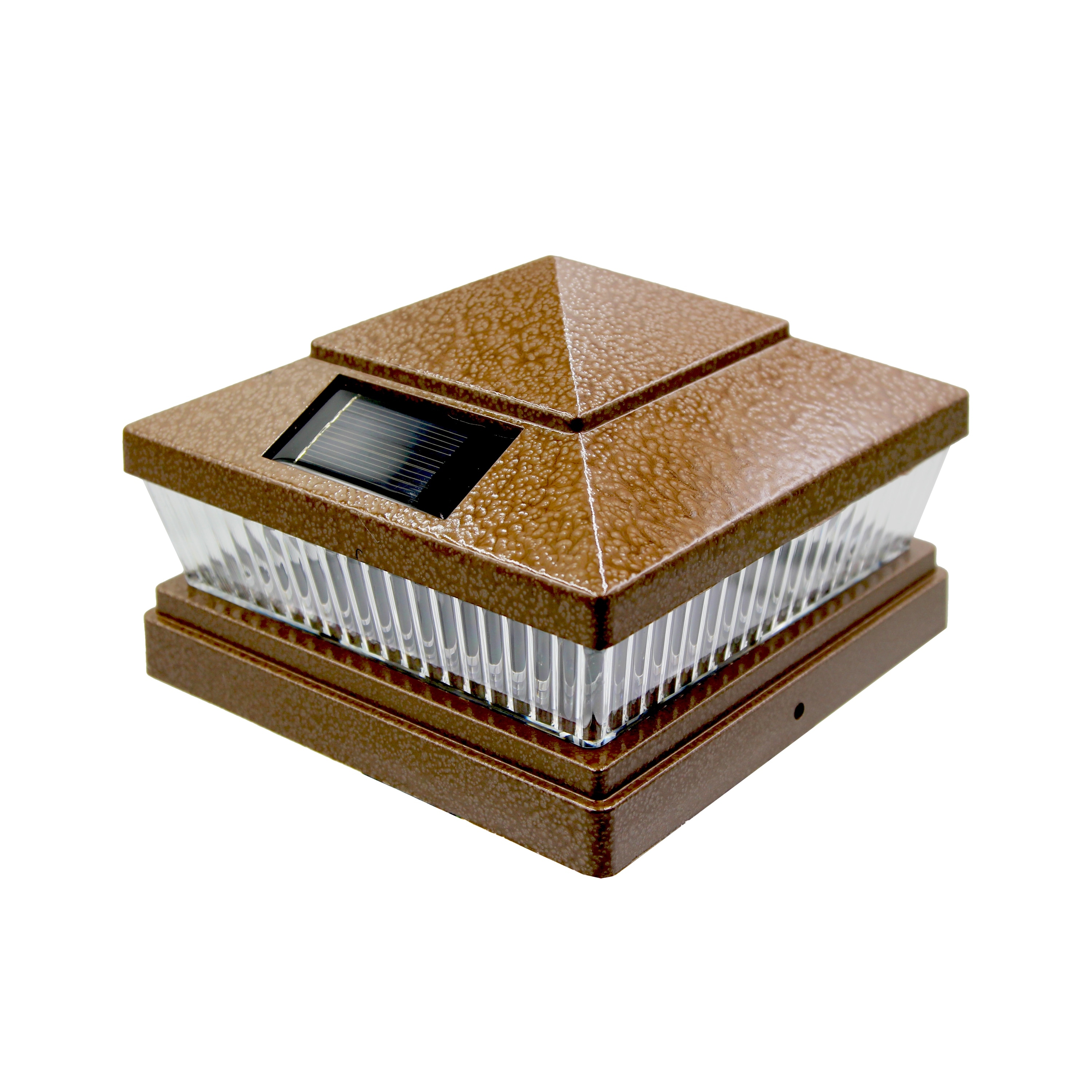 Bronze Outdoor Solar Post Cap Light with 5 Ultra Bright LEDs 78 Lumens Fits 6x6 Inch Wood or Vinyl Deck and Fence Posts On Sale Bed Bath Beyond 41544645
