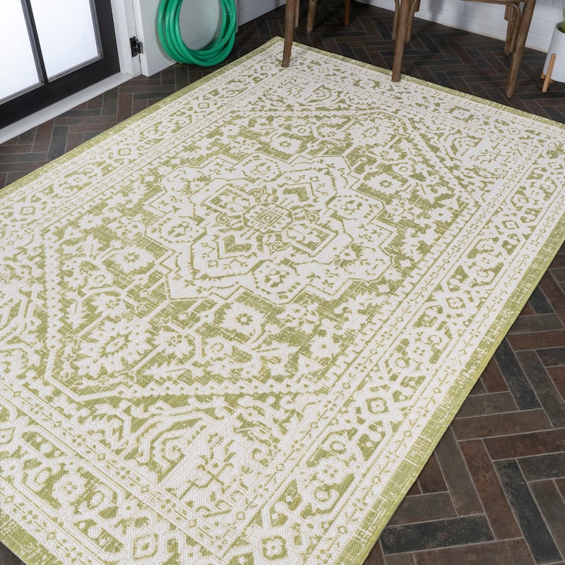 JONATHAN Y Rozetta Medallion Textured Weave Indoor/Outdoor Area Rug