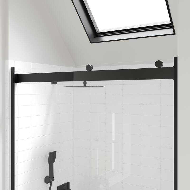 Eviva Glide Sliding Frameless Shower Door with Tempered Glass