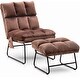 preview thumbnail 31 of 67, MCombo Accent Chair with Ottoman,Velvet Modern Side Pocket Metal Legs Club Chair,0014