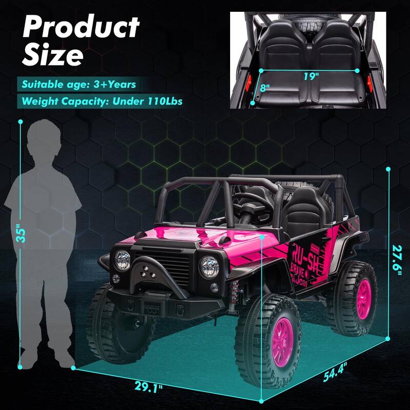 24V 2 Seater Kids Ride On Car Truck with Remote Control