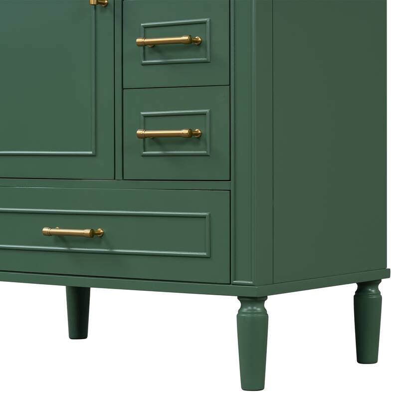30" Bathroom Vanity with Ceramic Sink Combo, Soft-Close Door Bathroom Storage Cabinet with 3 Drawers