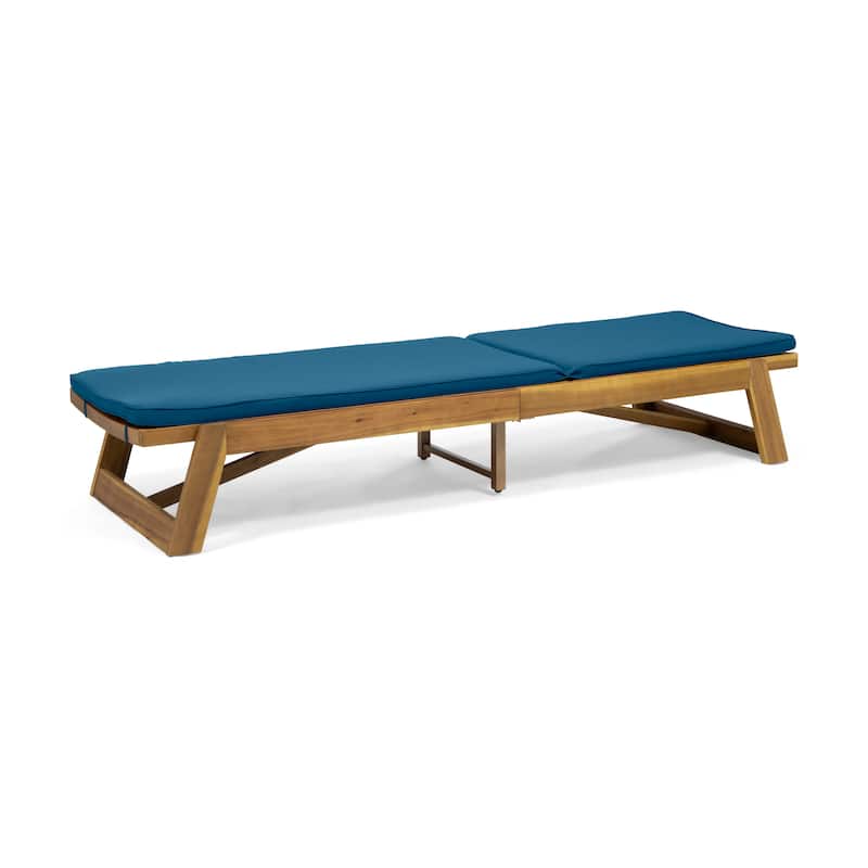 Maki Outdoor Acacia Wood Chaise Lounge Set (Set of 2) by Christopher Knight Home