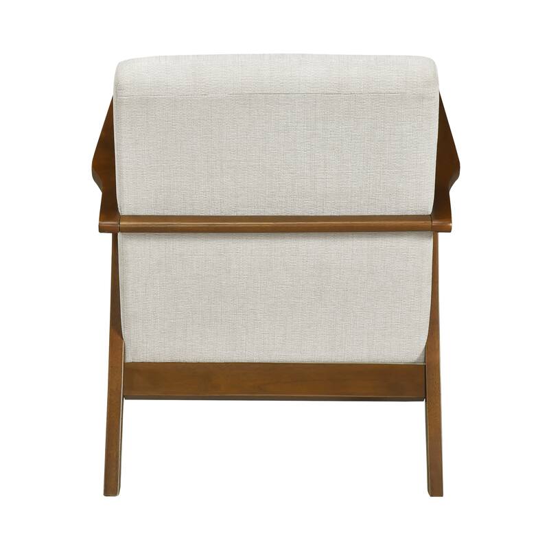 Sutton 27.5" Chenille Accent Chair - Chestnut Finish Solid Wood Frame