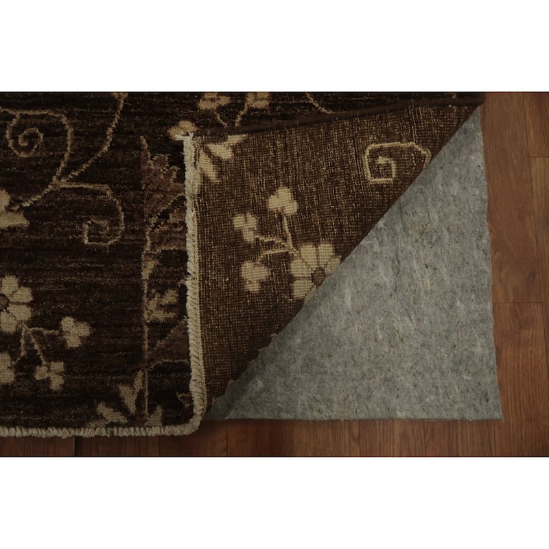 Hand Knotted Oriental 100% Wool Carpet Modern All-Over Brown Art & Craft Area Rug - 8' 1'' X 5' 7''