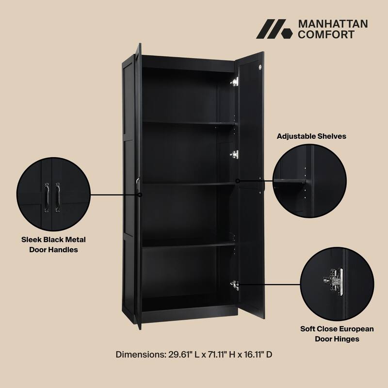Manhattan Comfort Cornelia Modern Adjustable Shelf Storage Closet 2.0