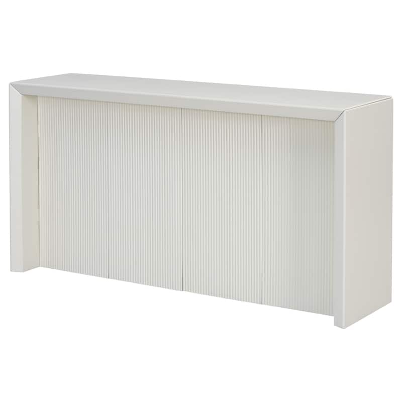 Acacia Wood Veneer Simple Entryway Table With Wavy Design,Suitable For Study,Entryway,Hallway, Living Room, Foyer