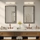 preview thumbnail 2 of 4, Morse Rectangular Industrial Grey Metal Bathroom Vanity Wall Mirror (Set of 2) - 33"H x 20.5"W x 1"D (Per Mirror)