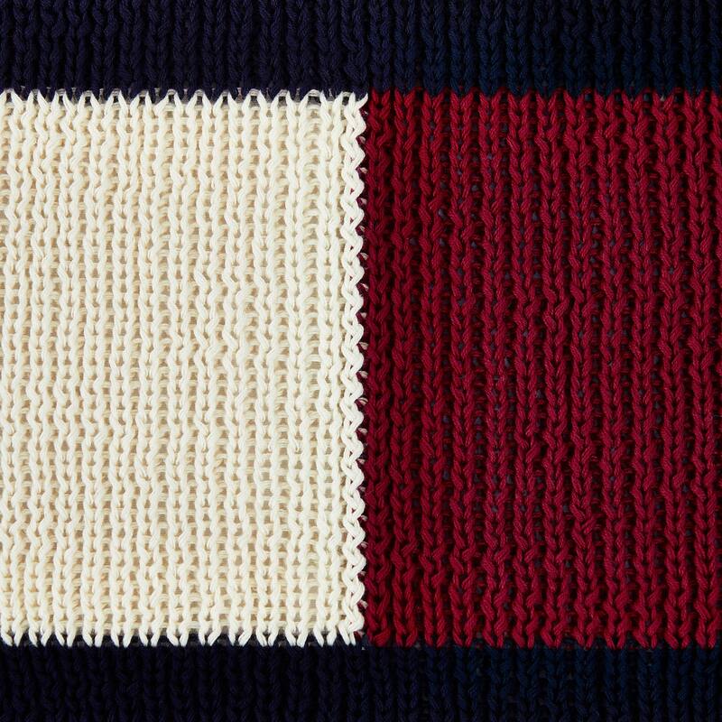 Tommy Hilfiger Rib Knit Flag Blue Throw Pillow