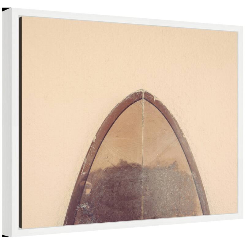 Kate and Laurel Sylvie Abstract Minimalist Coastal Retro Surfboard Framed Canvas by Saint and Sailor Studios - 20x16
