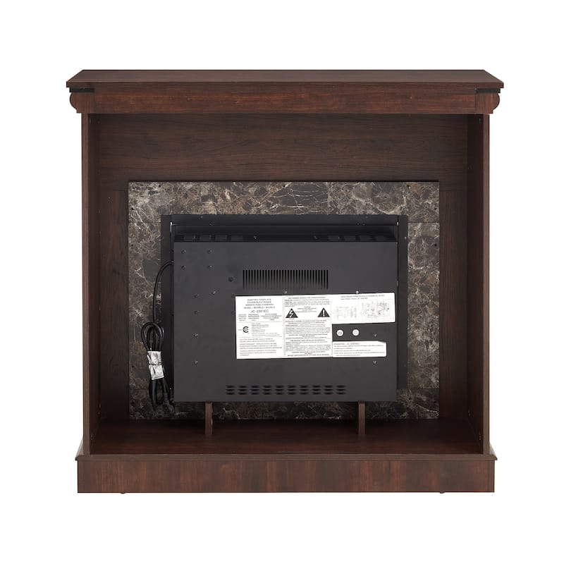 GDFStudio - Hearthstone Traditional Storage Electric Fireplace with Mantel and Realistic LED Flame