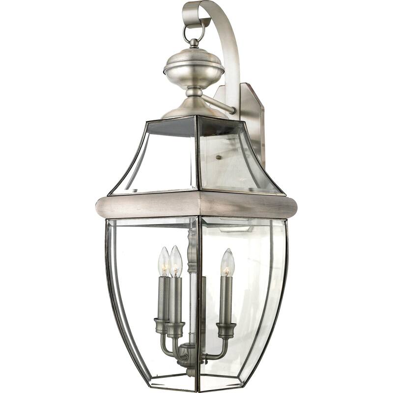 Roseto Gaines 3 Light 23" Tall Outdoor Wall Sconce with Clear Glass - Pewter