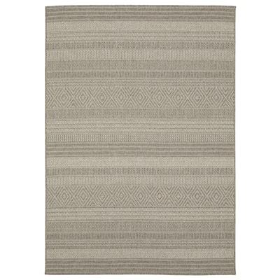 Style Haven Calayan Woven Stripe Grey Ultimate Performance Area Rug~