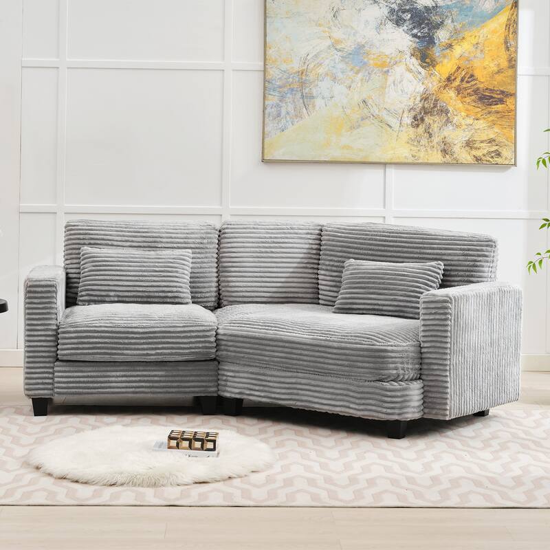 Multi-seat(3/4/5 seats) Corduroy Sectional Sofa, Modular Couch for Living Room & Business