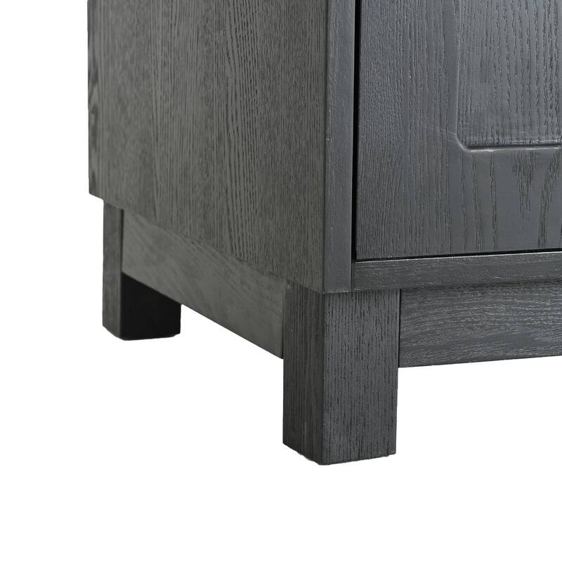 4-Tier Glass Display Cabinet, 74.5'' Tall Curio Display Case with Glass Doors, Wood Storage Cabinets for Collectibles, Black