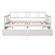 preview thumbnail 24 of 25, Full Size Solid Wood Frame Daybed Wood Bed with Two Drawers and Three Sides Rails,Easy Assemble