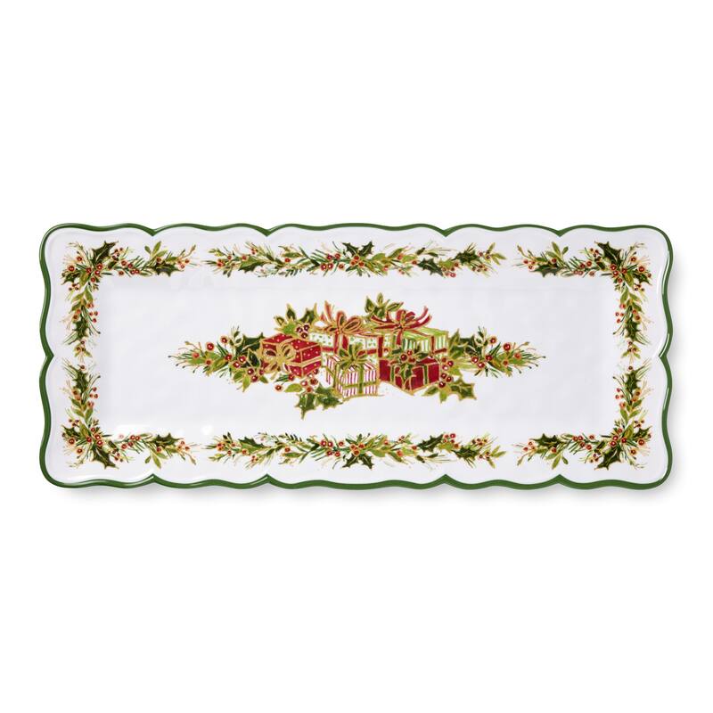 Certified International Holly Tree Melamine 2pc Appetizer Set