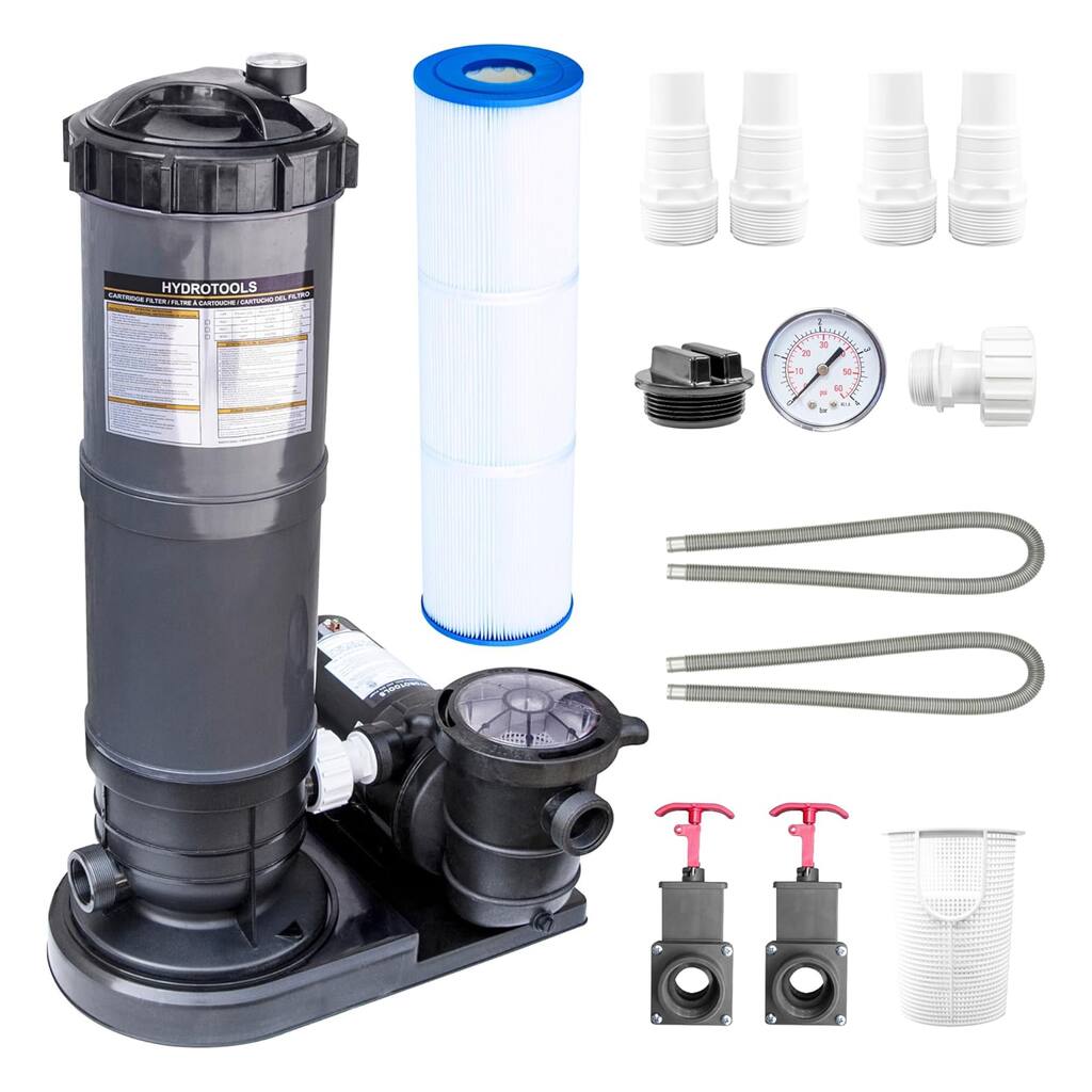 Swimline HYDROTOOLS 50 Sq Ft Cartridge Pool Filter System for Above Ground Pools - 48