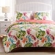 preview thumbnail 3 of 14, Greenland Home Fashions Tropics Finely Stitched Palm Leaf Reversible Quilt Set