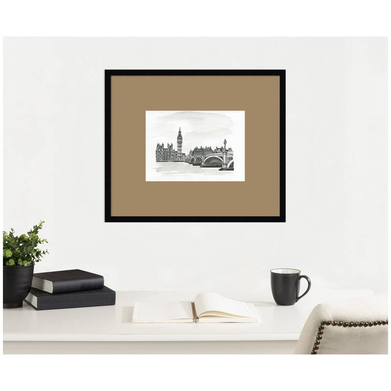 Kate and Laurel Postcard London by Teju Reval Framed Wall Art Print Matted