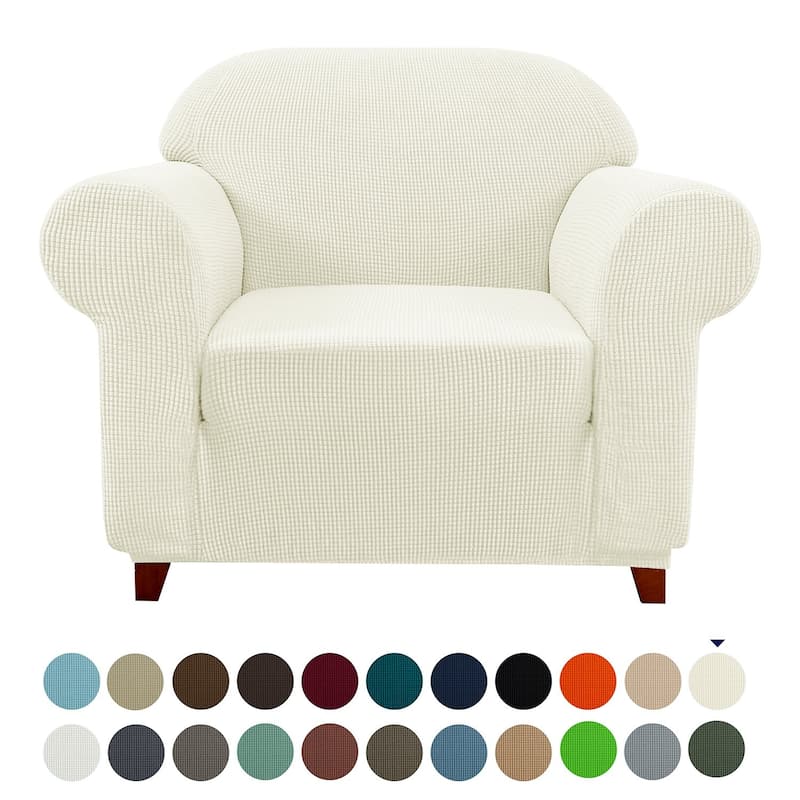 Subrtex 1 Piece Armchair Slipcover Stretch Spandex Furniture Protector - Ivory
