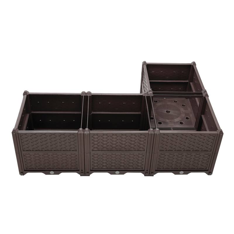 Garden Planter Box with Drainage Tray for Balcony Patio Porch Living