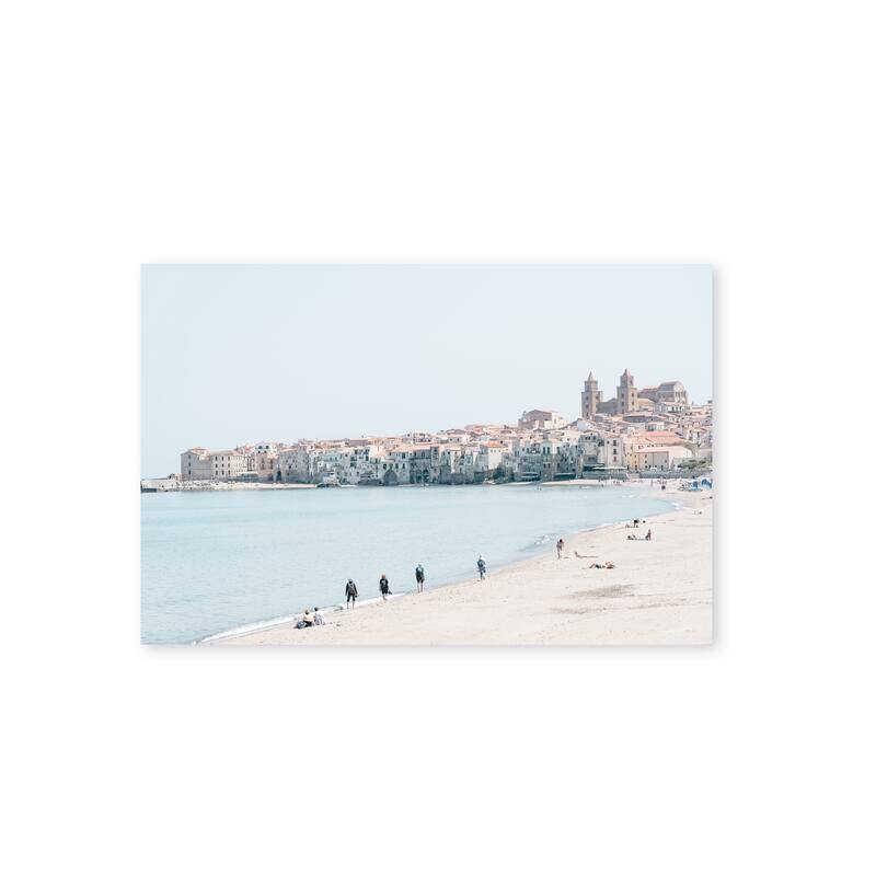 "Coastal view at Cefalu" Framed Textured Wall Art