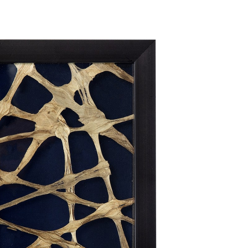 15.5" x 55" Rectangular Shaped Rice Paper Shadow Box Decor Wall Art, Transitional style Wall Decor, Set of 2