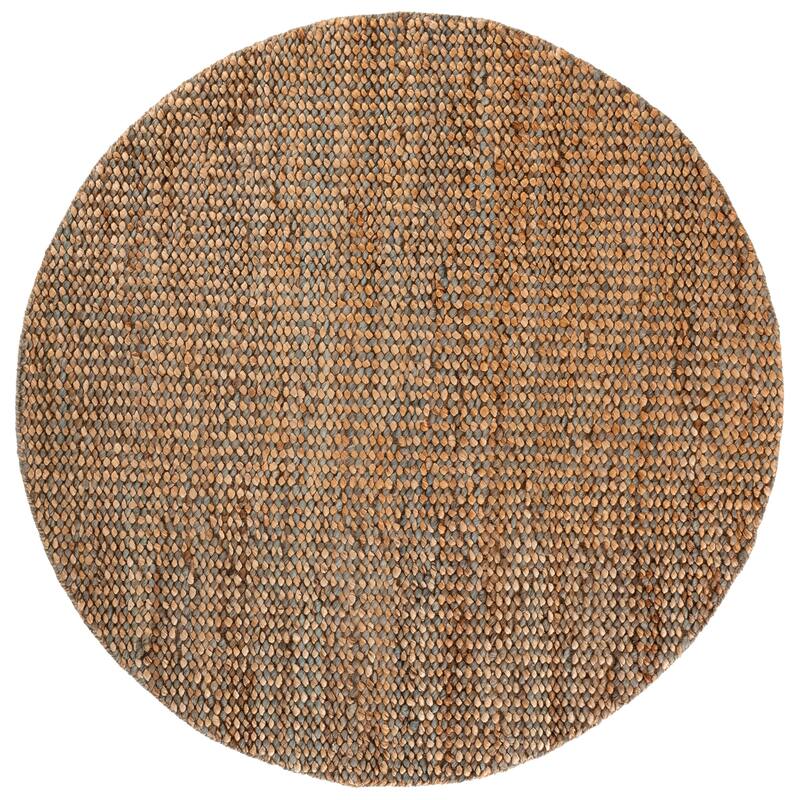 SAFAVIEH Handmade Natural Fiber Couture Seka Jute & Cotton Rug - 6' Round - Natural/Silver