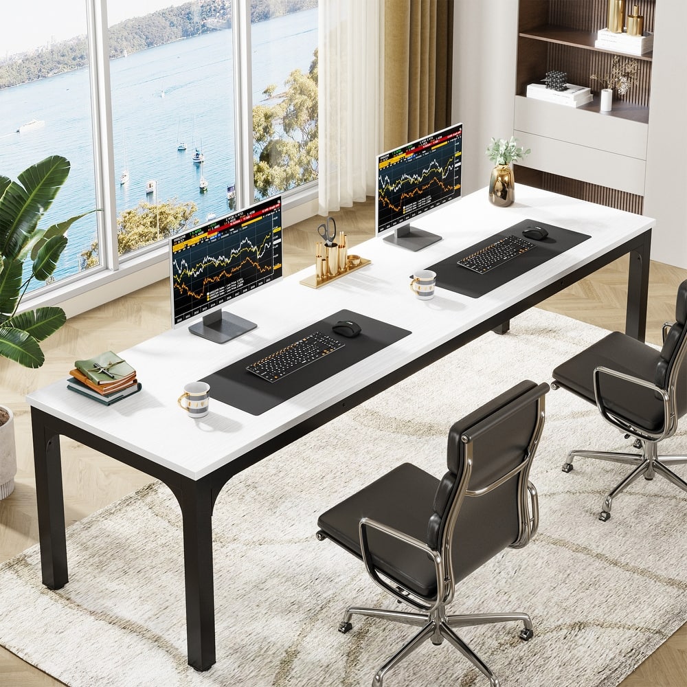 78.7 inches Extra Long Computer Desk 2 Person, Wide Double Office Writing Workstation