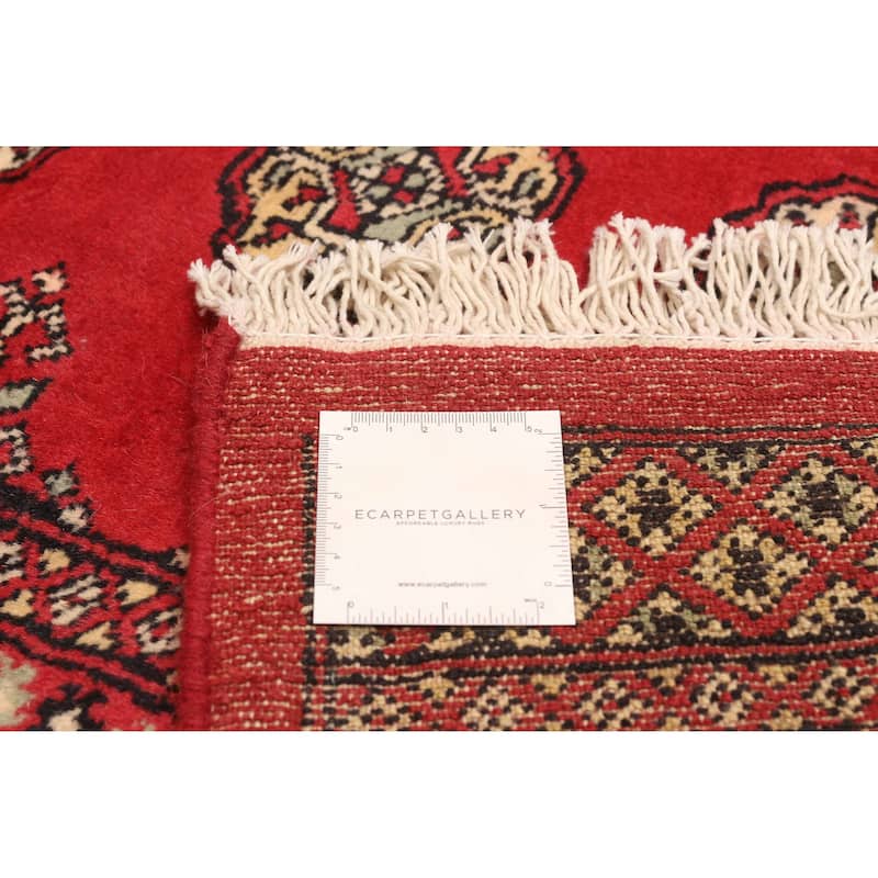 ECARPETGALLERY Hand-knotted Peshawar Bokhara Red Wool Rug - 5'7 x 8'3