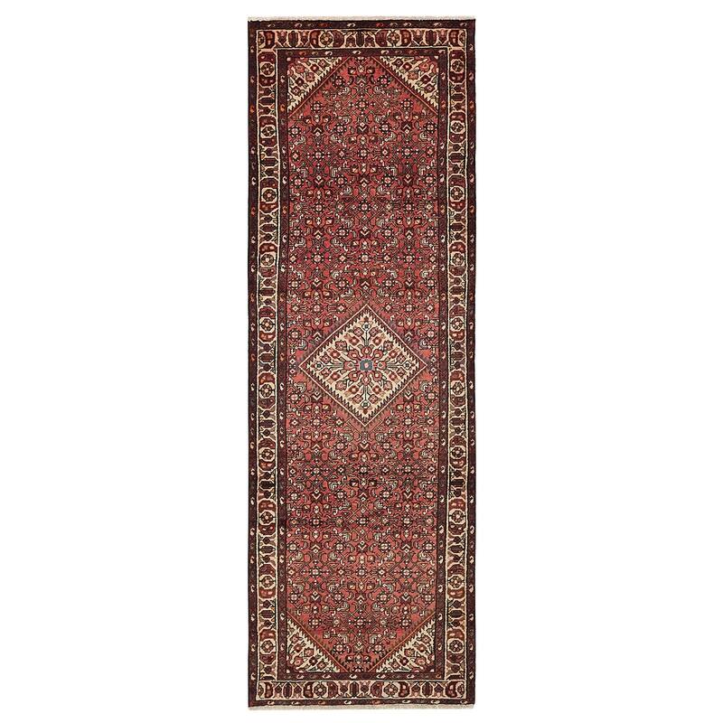 ECARPETGALLERY Hand-knotted Andelz Red Wool Rug - 3'4 x 10'1