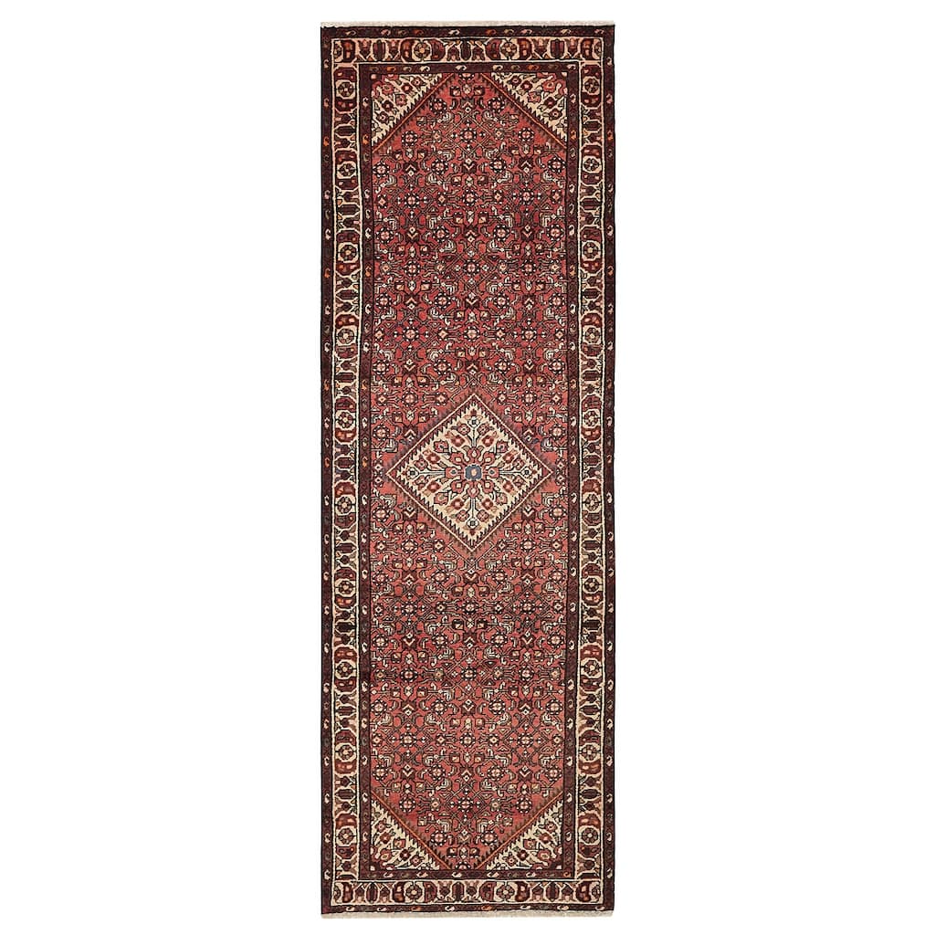 ECARPETGALLERY Hand-knotted Andelz Red Wool Rug - 3'4 x 10'1
