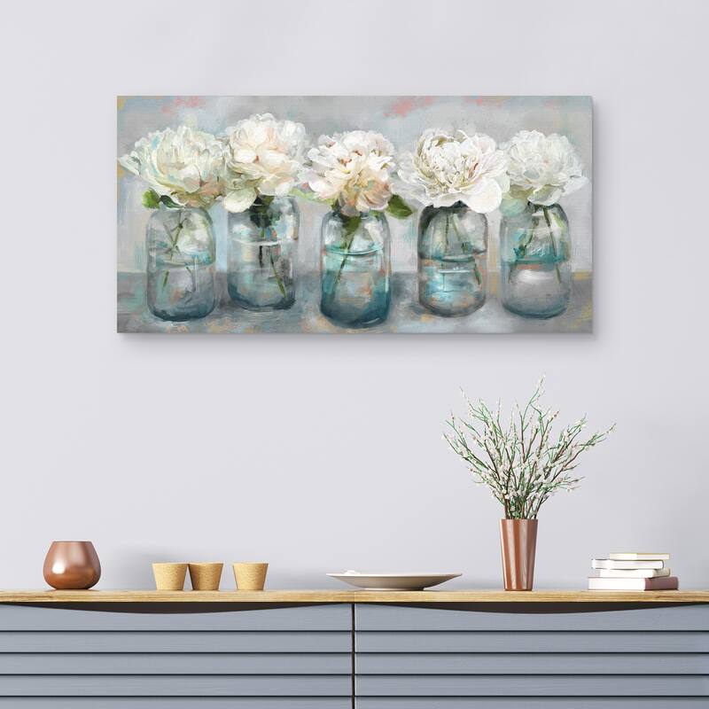 Fresh Picked Peonies by Studio Arts Canvas Art Print