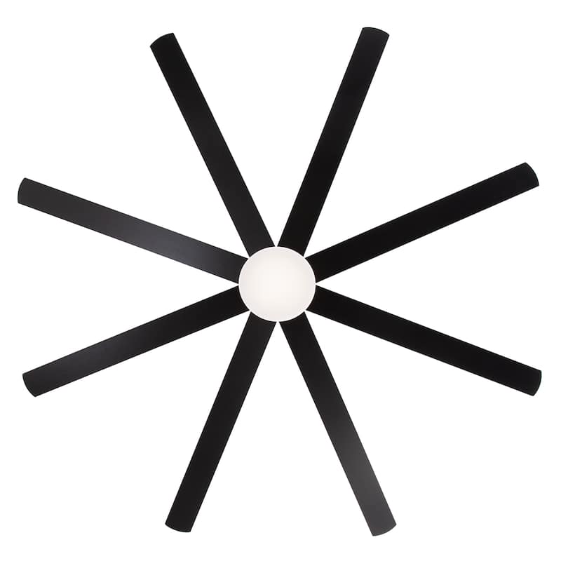 Large 72" Reversible 8-Blade Integrated Ceiling Fan with LED Light Kit and Remote