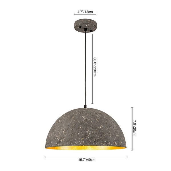 dimension image slide 0 of 15, Industrial Oversized Metal Dome Pendant Light - Modern Farmhouse