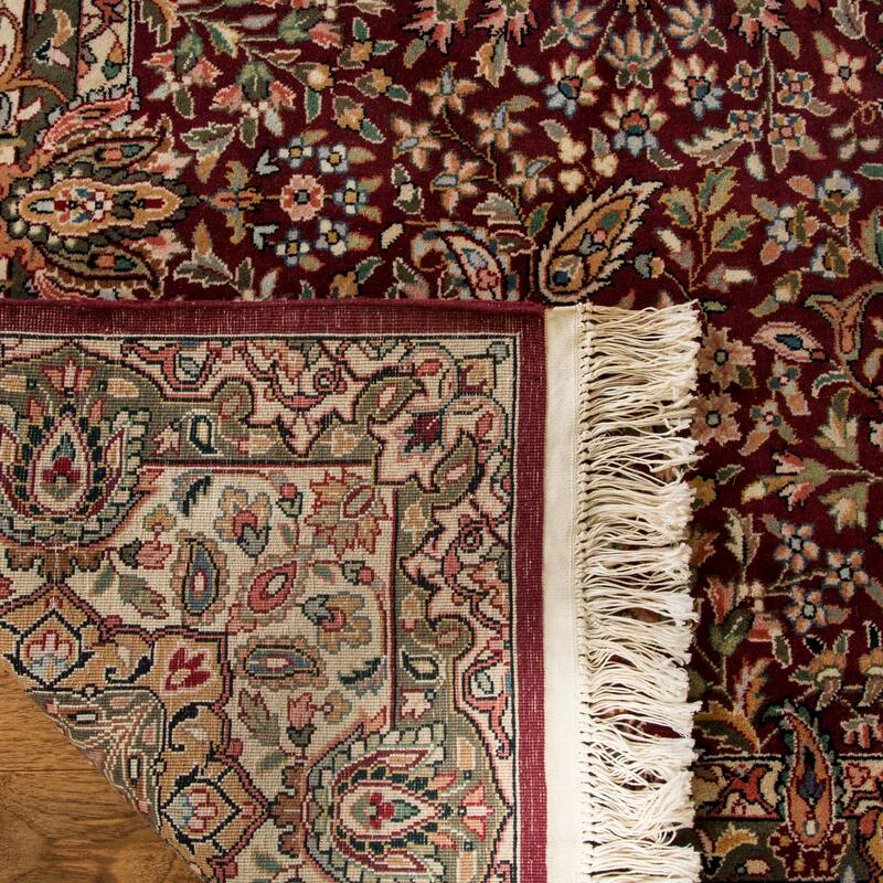 SAFAVIEH Handmade Kerman Savana Ivory and Green Wool Area Rug