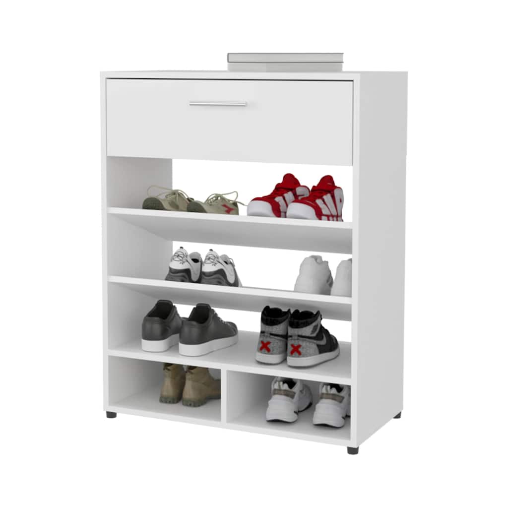 White Shoe Rack with 1-Drawer: A Stylish and Functional Storage Solution