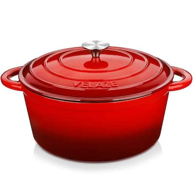Velaze Enameled 7.5Qt. Cast Iron Round Dutch Oven