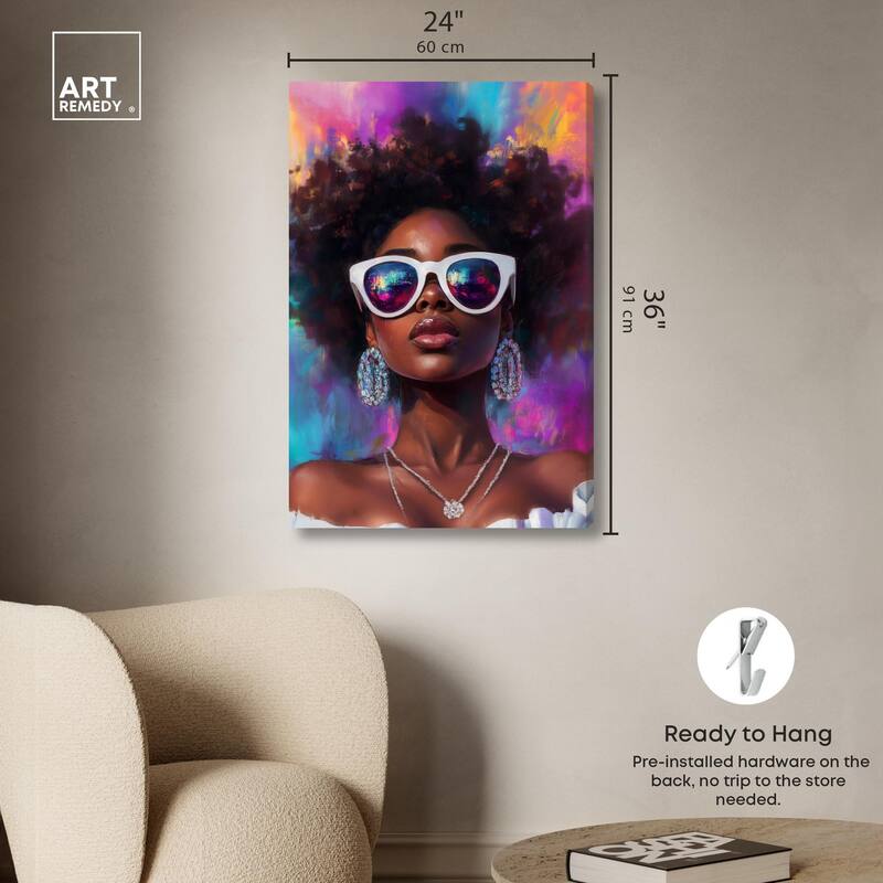 Bold Colorful Curls Canvas by Art Remedy, Gallery Wrapped