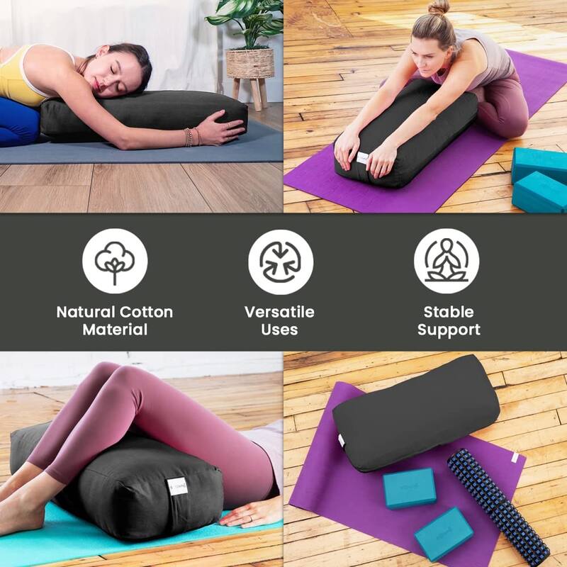 Sol Living Rectangular Yoga Bolster Meditation Cushion - Cotton