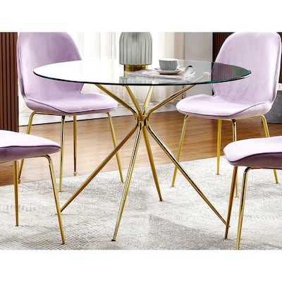 Best Master Furniture 43 x 43 Gold Round Dining Table