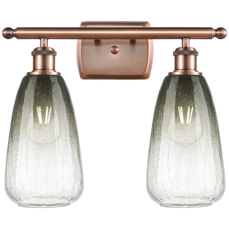 Innovations Lighting 516-2W-14-16 Brookhaven Almond Vanity Brookhaven - Antique Copper / Slate