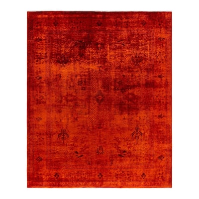 Contemporary Overdyed Wool Hand Knotted Area Rug - 8' 3" x 9' 10"